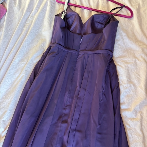 AZAZIE EVEREST A-Line Pleated Chiffon Floor-Length Dress plum size A6 - Picture 5 of 5